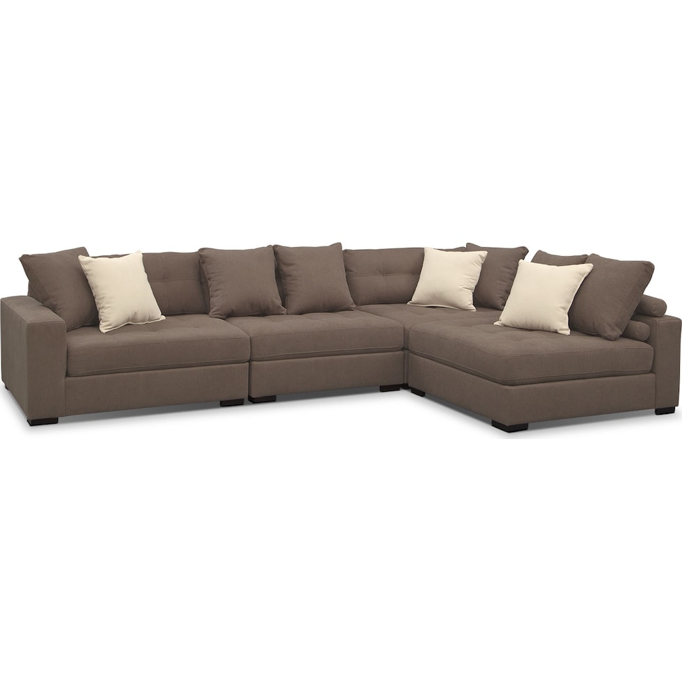 venti mocha dark brown  pc sectional   