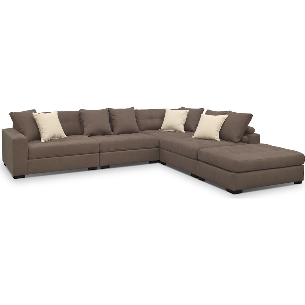 venti mocha dark brown  pc sectional   