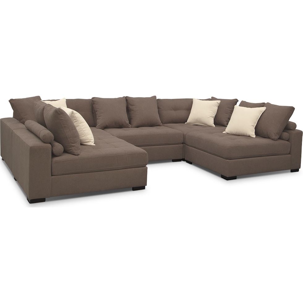 venti mocha dark brown  pc sectional   