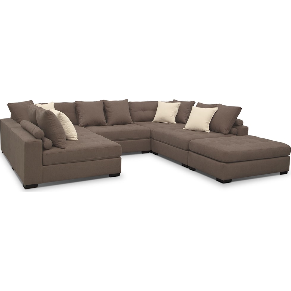 venti mocha dark brown  pc sectional   