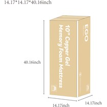 ventilated copper gel aerofusion memory foam dimension schematic   