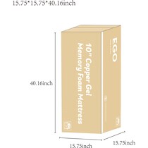 ventilated copper gel aerofusion memory foam dimension schematic   