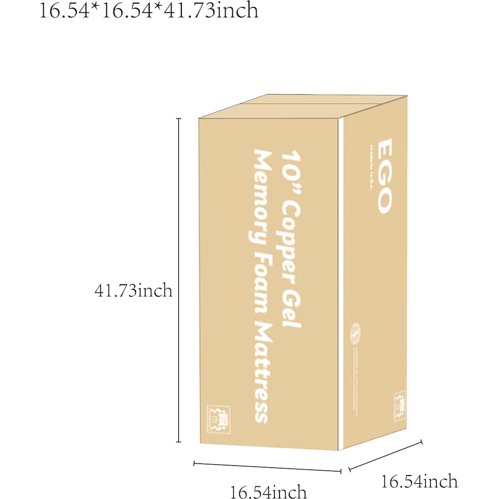 ventilated copper gel aerofusion memory foam dimension schematic   