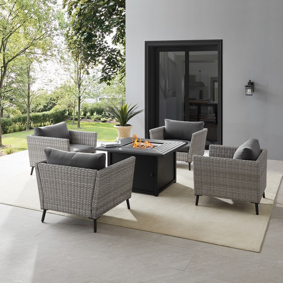 ventura gray outdoor chair set   