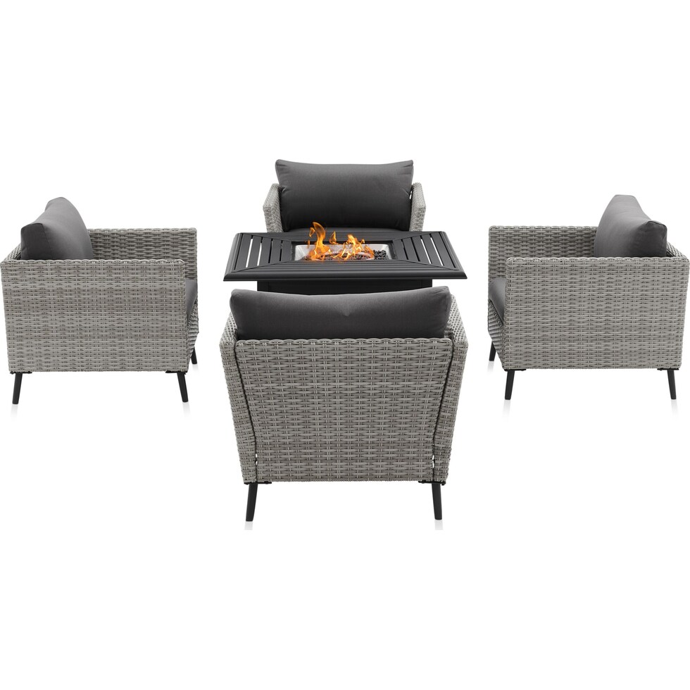 ventura gray outdoor chair set   