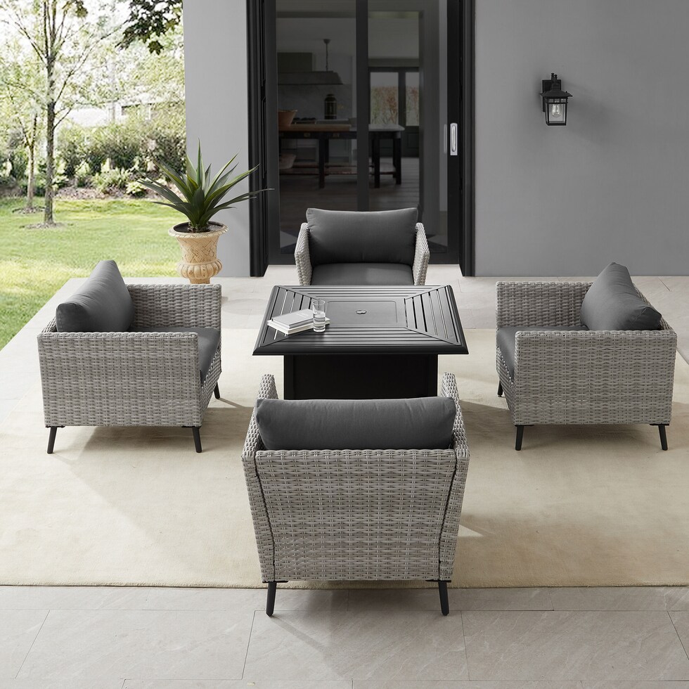 ventura gray outdoor chair set   