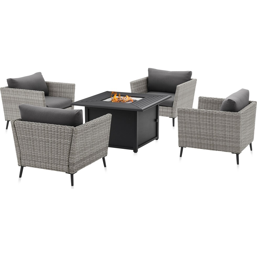 ventura gray outdoor chair set   