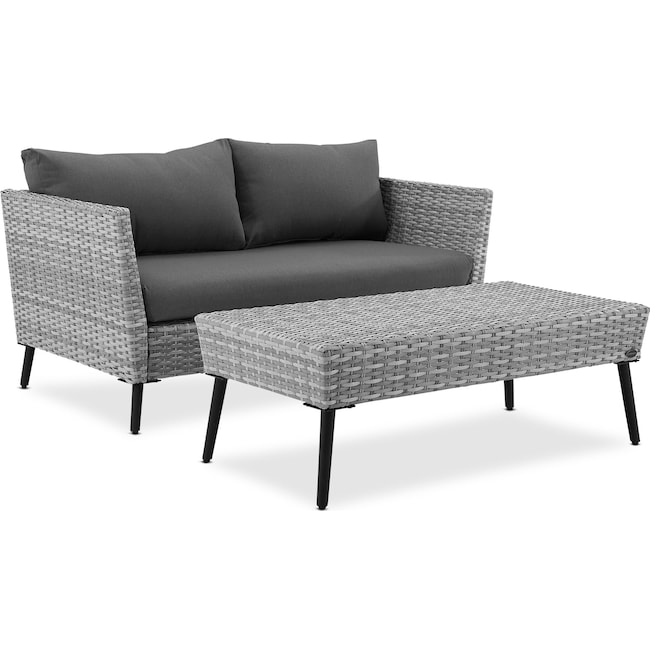 Outdoor Furniture - Ventura Outdoor Loveseat and Coffee Table Set