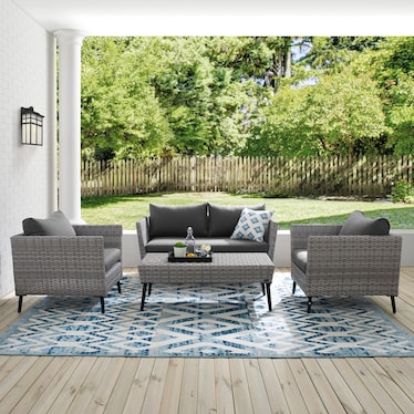 Ventura Outdoor Loveseat, 2 Chairs, and Coffee Table Set