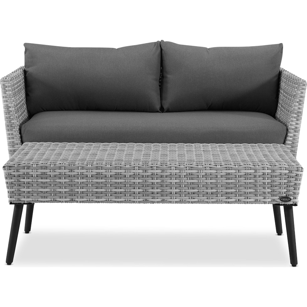 ventura gray outdoor loveseat set   