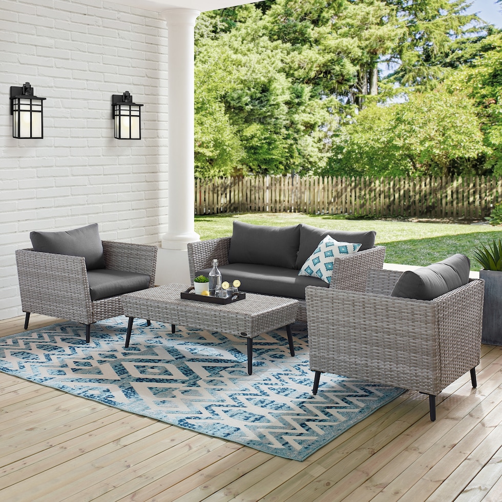 ventura gray outdoor loveseat set   