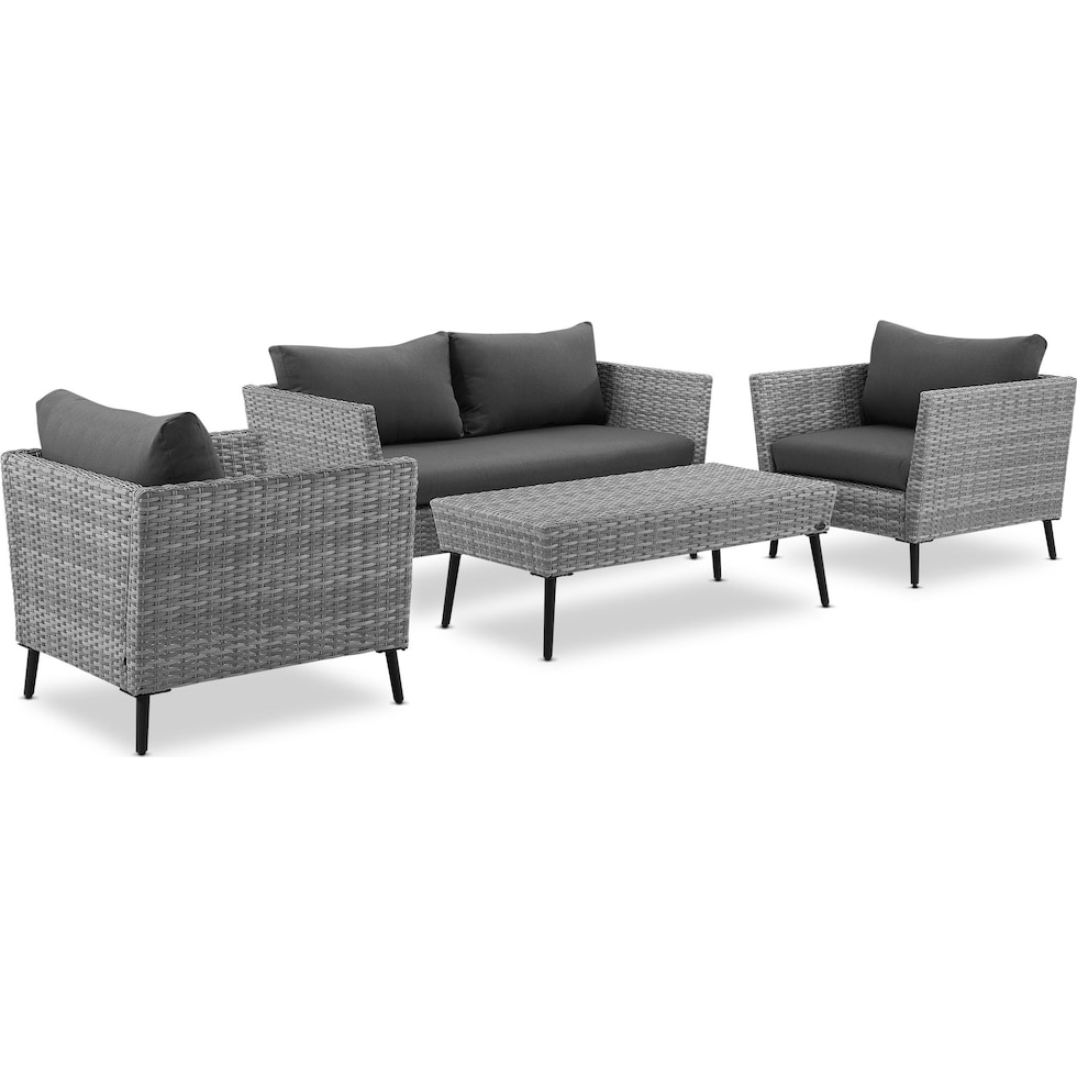 ventura gray outdoor loveseat set   