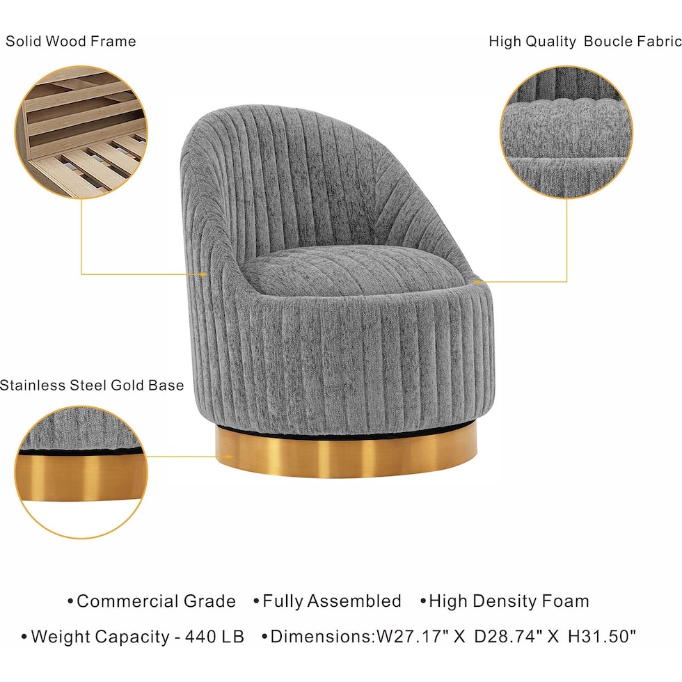 venus gray accent chair   