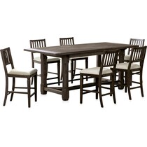 vernon dark brown  pc counter height dining room   