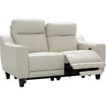 vesper white power reclining loveseat   