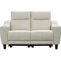 vesper white power reclining loveseat   