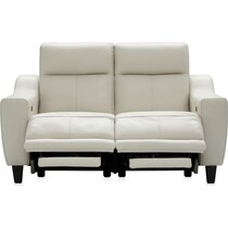 vesper white power reclining loveseat   