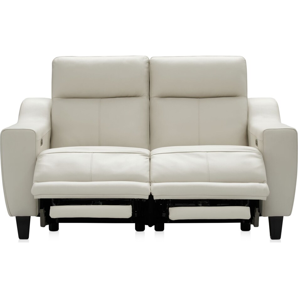 vesper white power reclining loveseat   