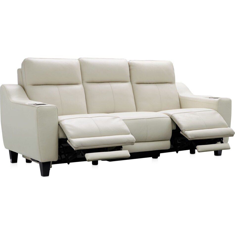 vesper white power reclining sofa   