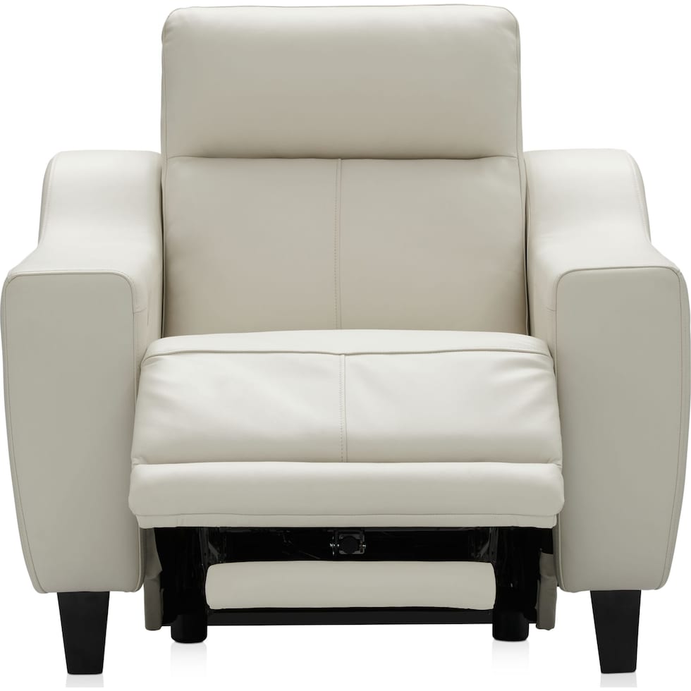 vesper white recliner   