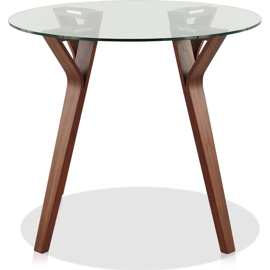 vicker dark brown round dining table   