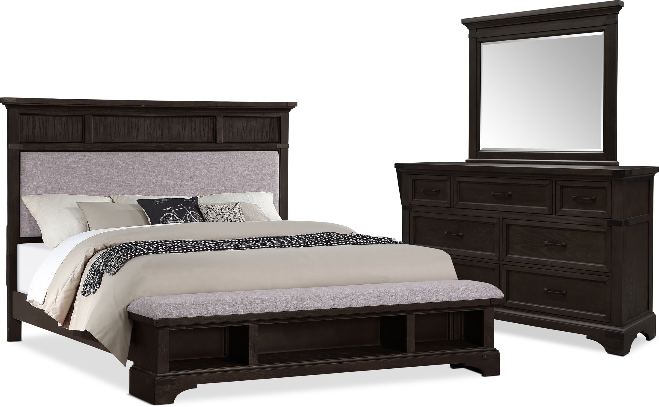 Victor 5 Piece Storage Bedroom Set With Dresser And Mirror Value City Furniture