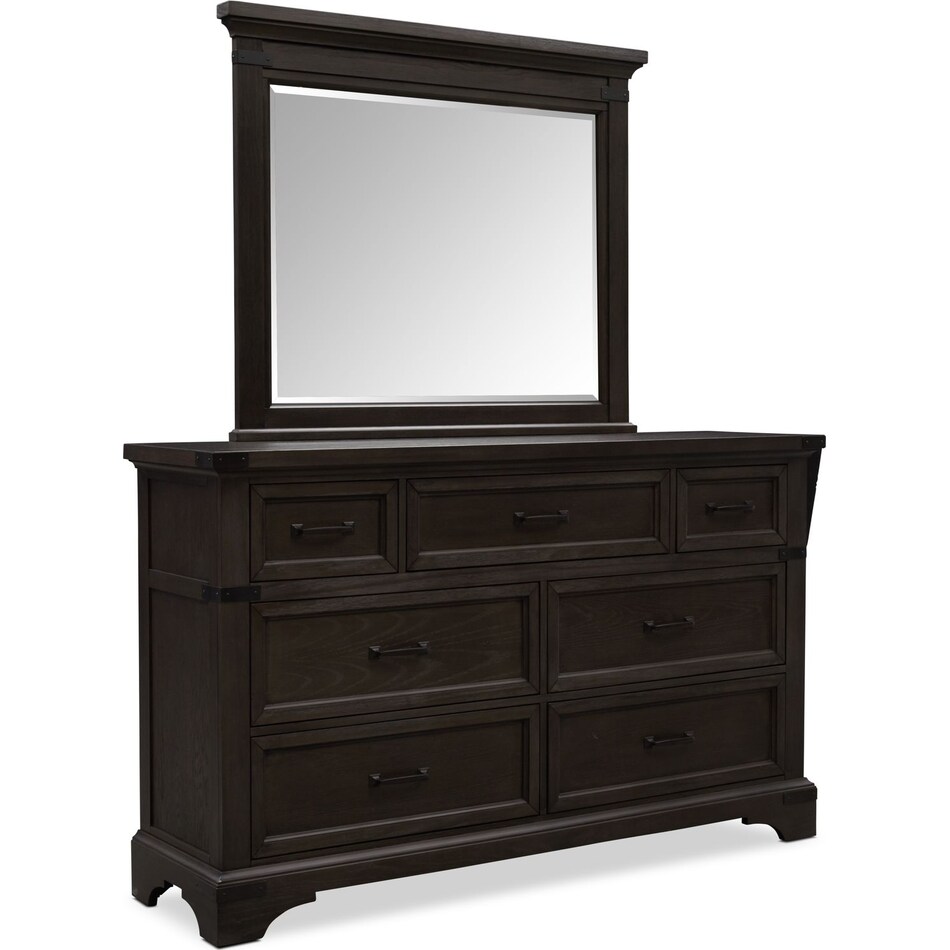 Victor 6Piece Storage Bedroom Set with Nightstand, Dresser and Mirror Value City Furniture