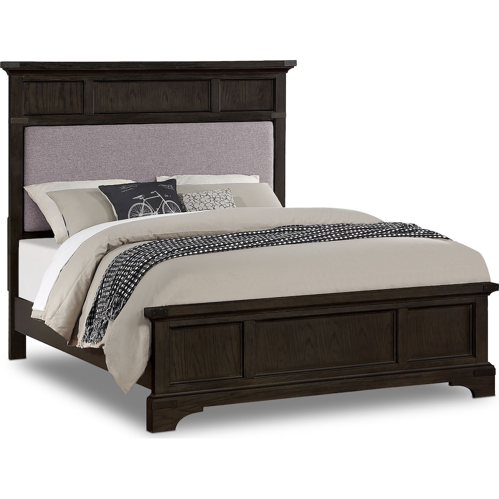 victor gray king panel bed   
