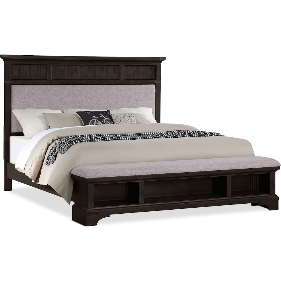 victor gray queen storage bed   