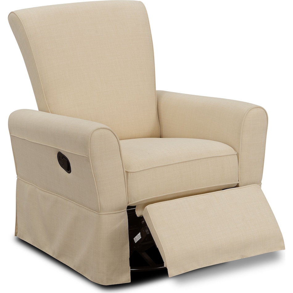 Vida Manual Swivel Recliner Cream Value City Furniture