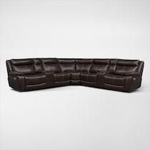 vince dark brown  pc power reclining sectional   