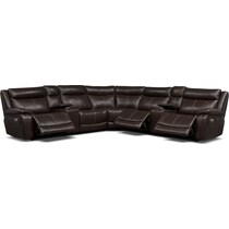 vince dark brown  pc power reclining sectional   