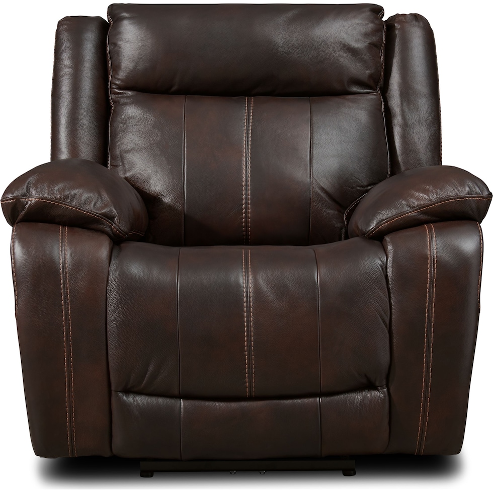 vince dark brown recliner   