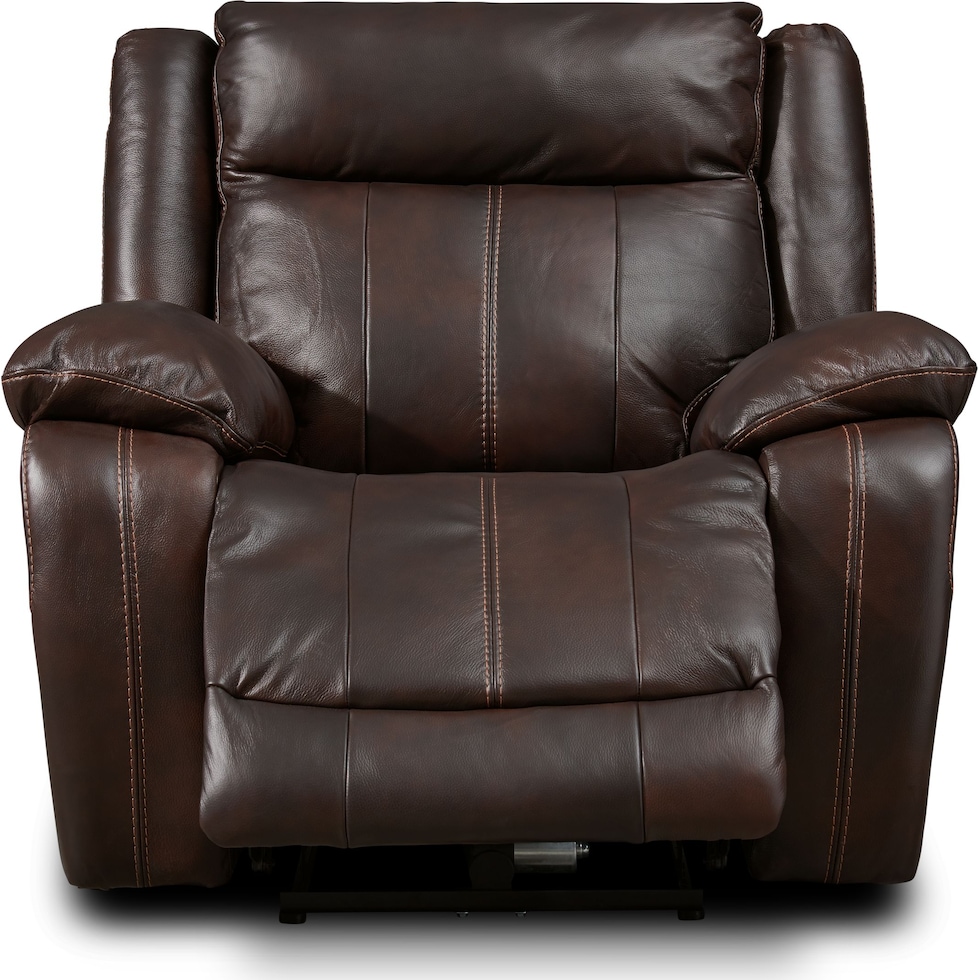 vince dark brown recliner   