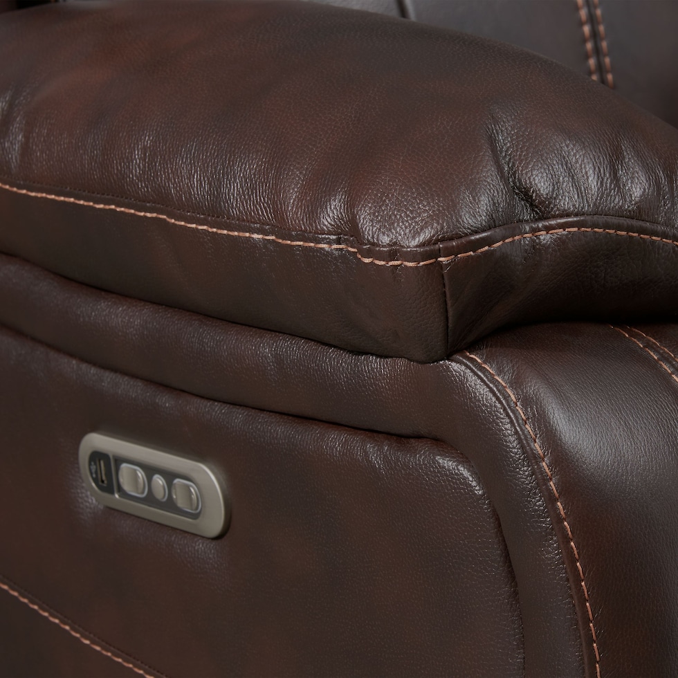 vince dark brown recliner   