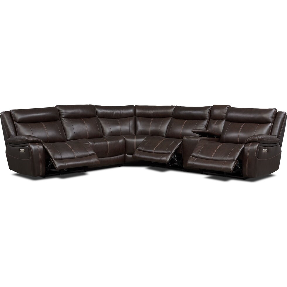 vince dark brown sectional   