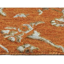 vines orange area rug  x    