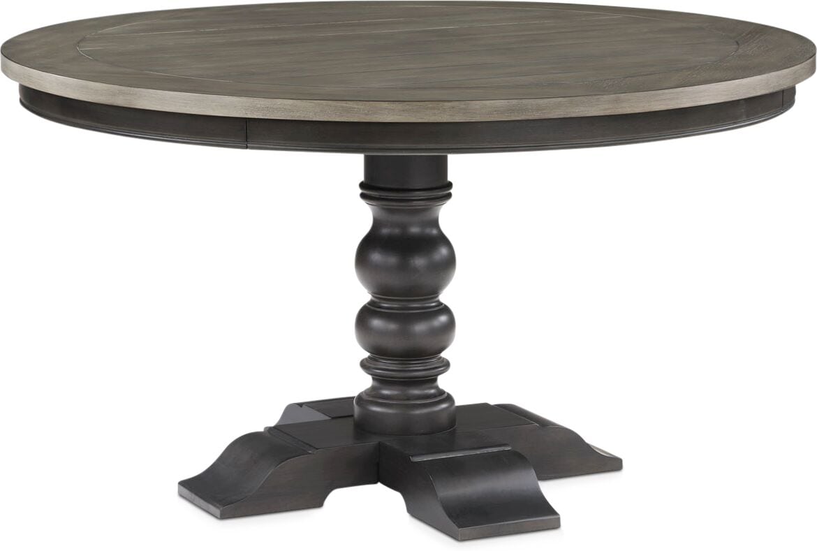 60 inch round black dining table