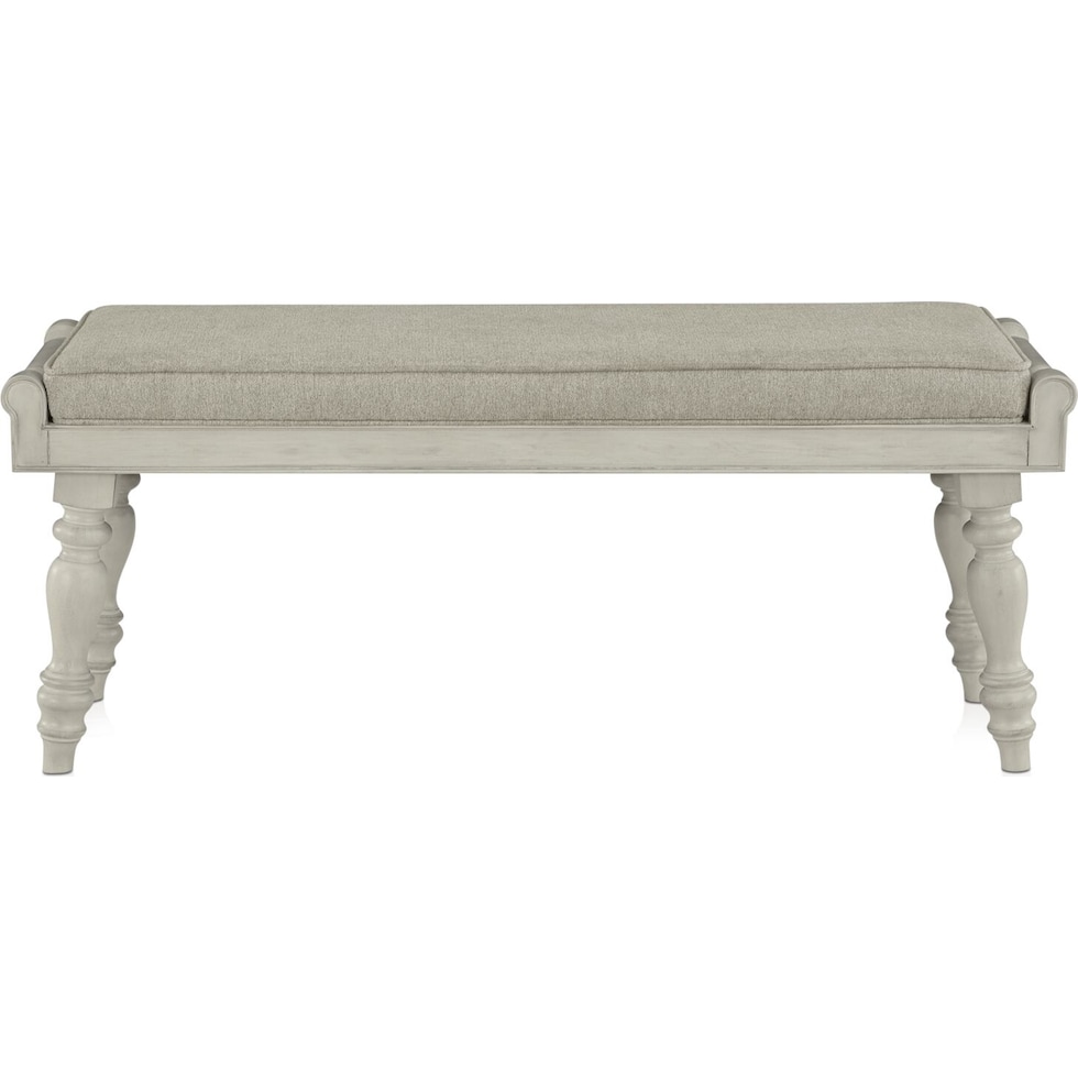 vineyard white dining bench   