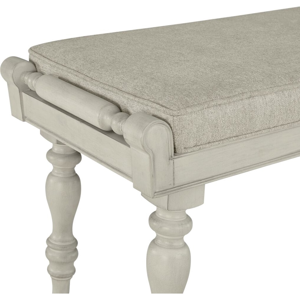 vineyard white dining bench   