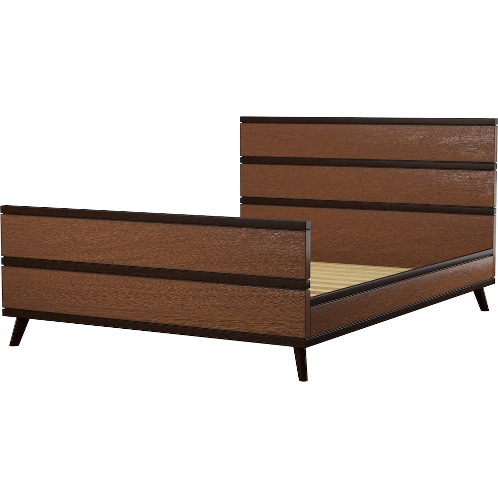 vino dark brown queen bed   