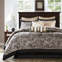 violet black full queen bedding set   