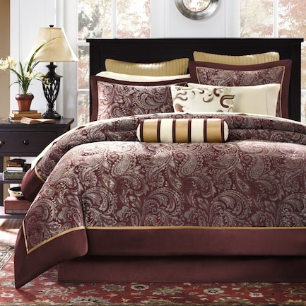 Violet Queen Complete Bed Set - Red