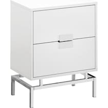virgil white chrome end table   