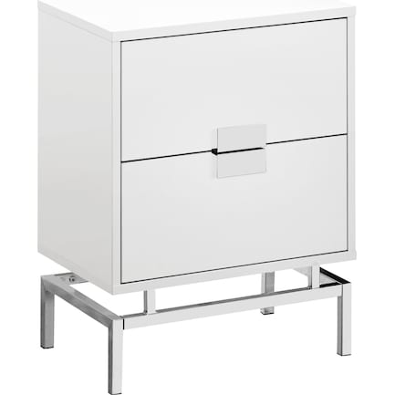 Virgil End Table - White/Chrome