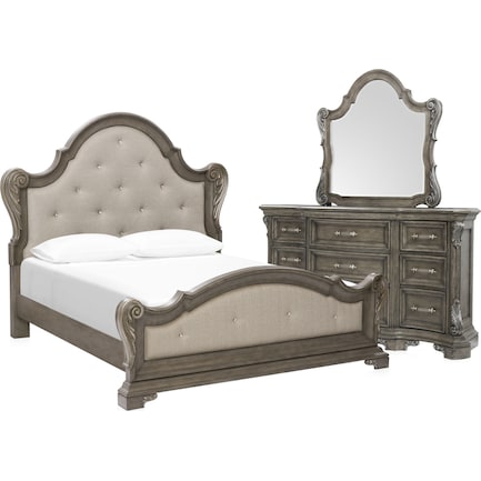 Vivian 5-Piece King Bedroom Set with Dresser and Mirror