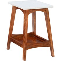 vivica white end table   