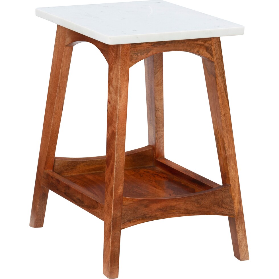 vivica white end table   