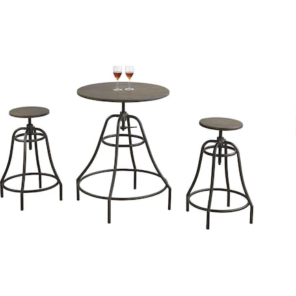 Vivien Round Pub Table and 2 Counter-Height Stools