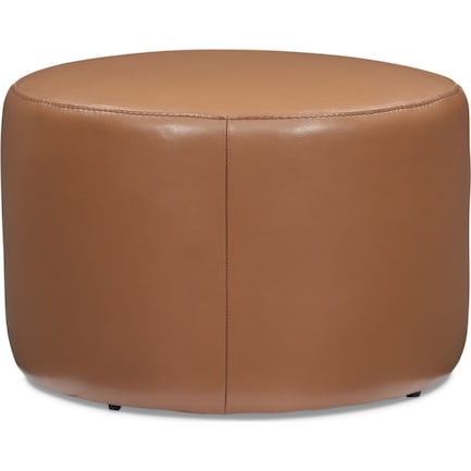 Wade Leather Ottoman - Brown
